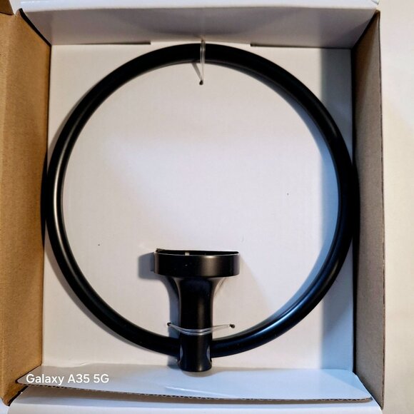 Better Homes & Gardens Clean Modern Towel Ring With Matte Black Finish Rust Resi - Picture 2 of 3